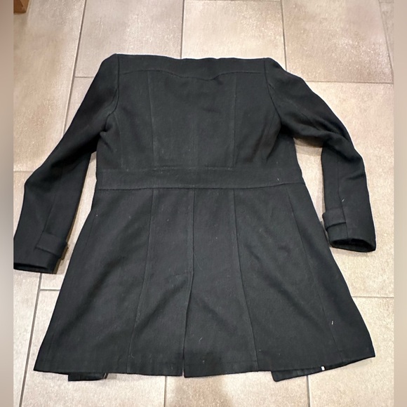 Ivanka Trump Wool Blend Size 4 Black Women Coat with Detachable Fur Hood Jacket - Picture 11 of 12